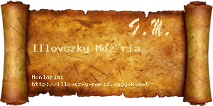 Illovszky Mária névjegykártya