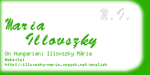 maria illovszky business card